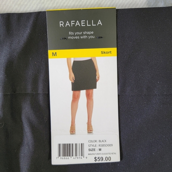 NWT Raffaella Black Skort Stretchy Neutral Casual Pull On Comfort Size Medium - Picture 4 of 8